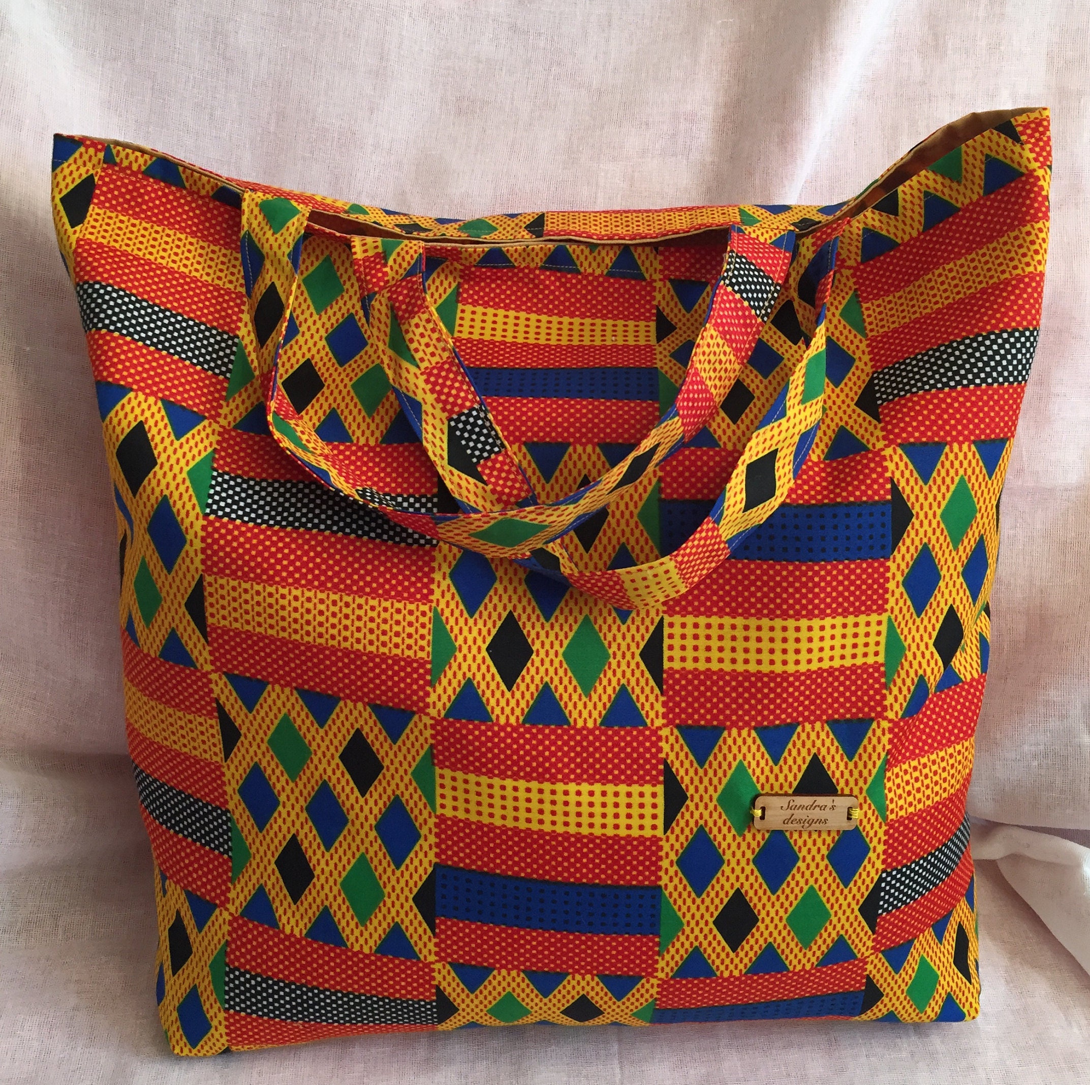 African print tote bagvibrant colours lined with inside Etsy