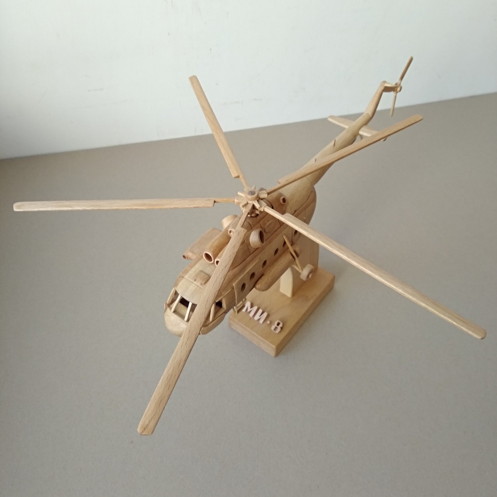 Wooden toy helicopter MI 8 Collectible Etsy