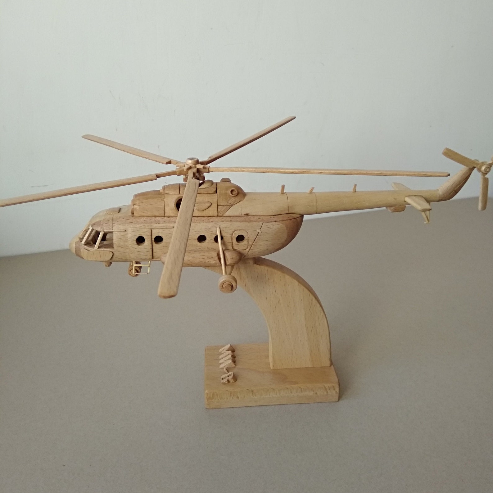 Wooden toy helicopter MI 8 Collectible Etsy