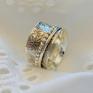 Classic Spinner Ring * Sterling Silver * Handmade * Bohemian Ring * Meditation Ring * Anxiety Ring * Fidget Ring *