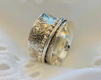 Classic Spinner Ring * Sterling Silver * Handmade * Bohemian Ring * Meditation Ring * Anxiety Ring * Fidget Ring *