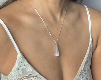 30mm Selenite Necklace * Element Air * Handmade *