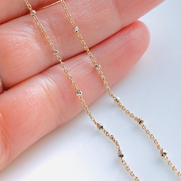 Satellite Chain Necklace * Two Tone Bead Chain Necklace * Sterling Silver * Gold Filled * Handmade * Minimal