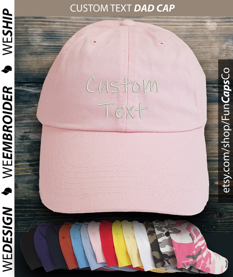 Custom Text Cap // One Size Fits All Fun Baseball Cap Etsy