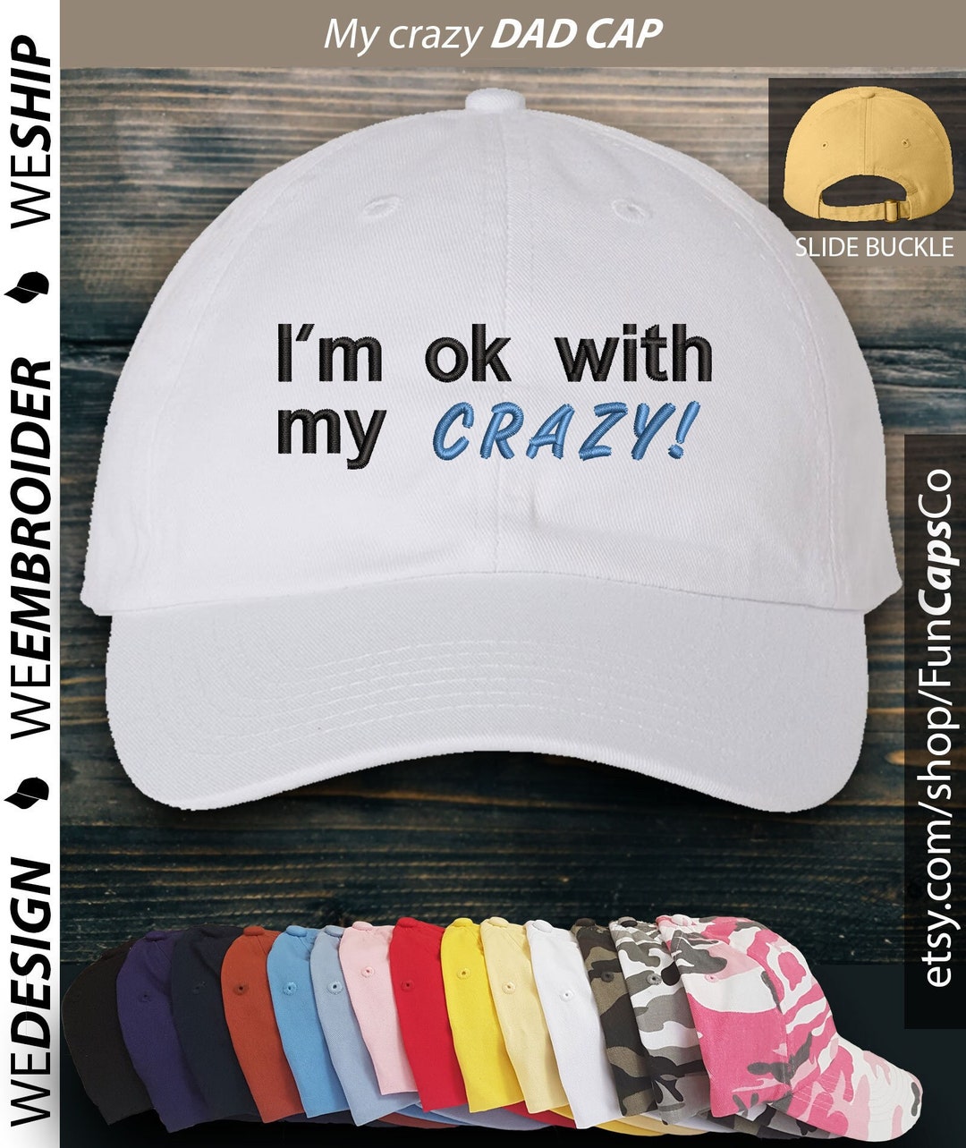My Crazy Hat Funny Cap Design Embroidered Hat -  Canada