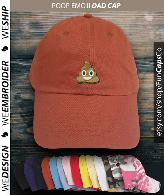 Custom Soft Baseball Cap Smiley Poop Face A Embroidery Dad Hats for Men /& Women