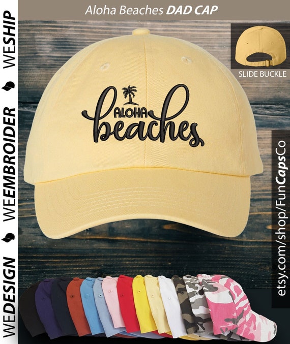 Aloha Beaches Hat Funny Cap Design Embroidered Hat -  UK