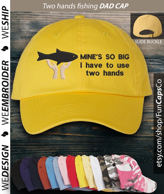 Two Hands Fishing Hat Funny Cap Design Embroidered Hat 