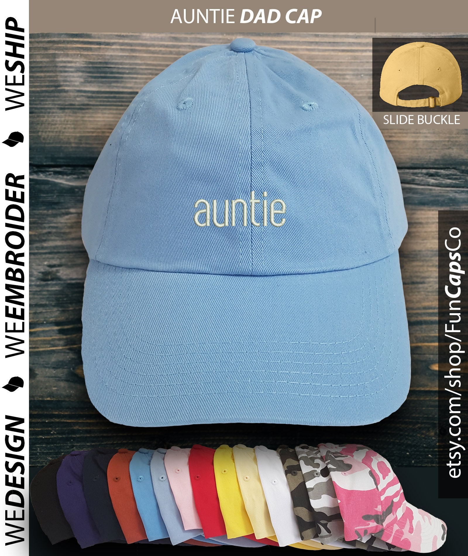AUNTIE Hat, Dad Style Hat, Embroidered 