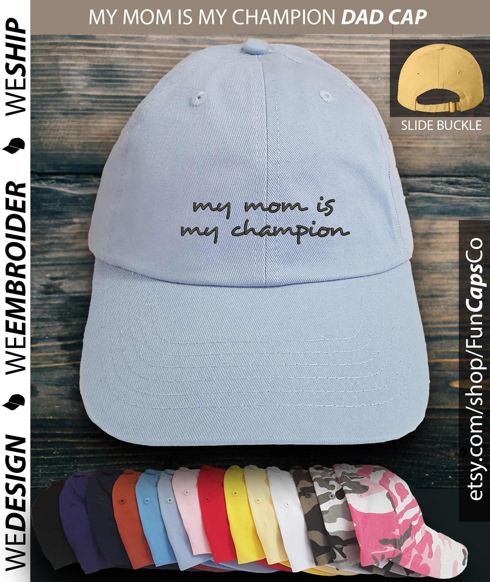 Cat Embroidered Hat Mom 