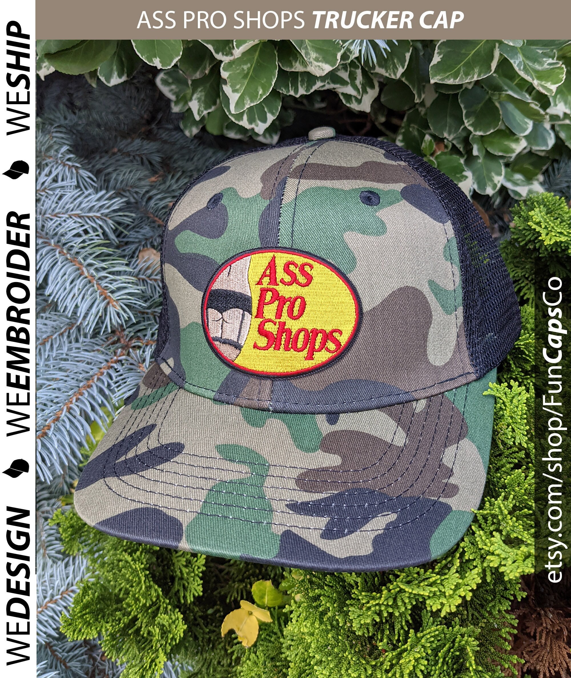 Bass Pro Shops Leather Patch Hat, Trucker Hat, Snapback Hat