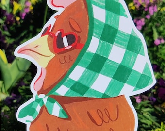 Carte Postale "Poule" (+enveloppe carrée)