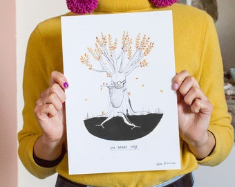 Poster A4 - Illustration A wise tree (Print)