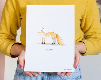 Poster A4 - Fox illustration (Print)