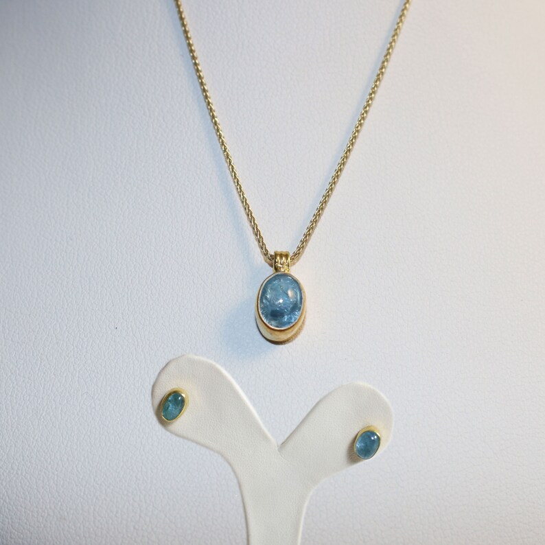 Aquamarine Gold Plated Silver Necklace Aquamarine Pendant Gift for Any Occasion Summer Gemstone Necklace Aquamarine Silver Pendant
