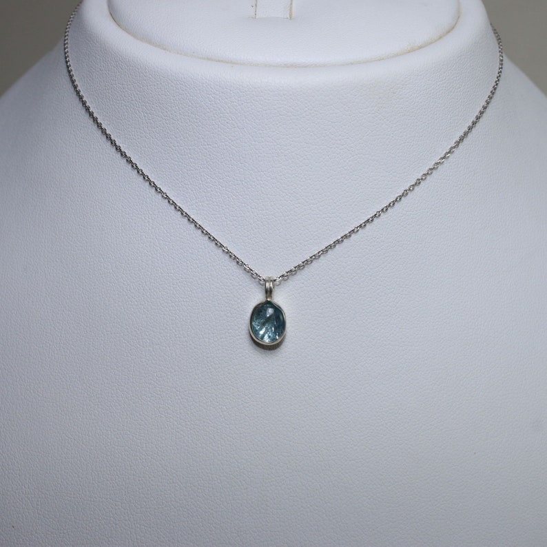 Aquamarine Gold Plated Silver Necklace Aquamarine Pendant Gift for Any Occasion Summer Gemstone Necklace Aquamarine Silver Pendant