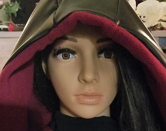 Smoothe 4 Way Stretch Faux Leather Rain Hood! Waterproof, Warm & Cozy with a Fleece or Satin Interior! Available in a Variety of Colors!