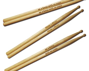 Drumsticks with your desired text personalized name drum sticks personalize engraving 5A 5B or 7A drummer drummer gift bag