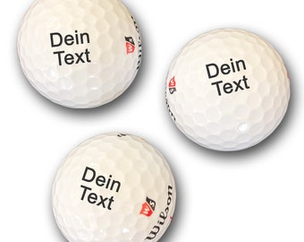 Golfball mit Gravur Wunschtext für Golfspieler Golferin Dein Text personalisiert Golfsport personalisieren Golfer 3 Wilson Duo Soft Bälle