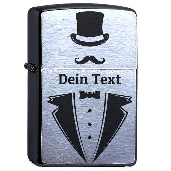 Zippo® Trauzeuge fragen Wunschgravur Dein Text chrome brushed personalisiert, Hochzeit Wunschtext Willst du mein Trauzeuge sein Gentleman