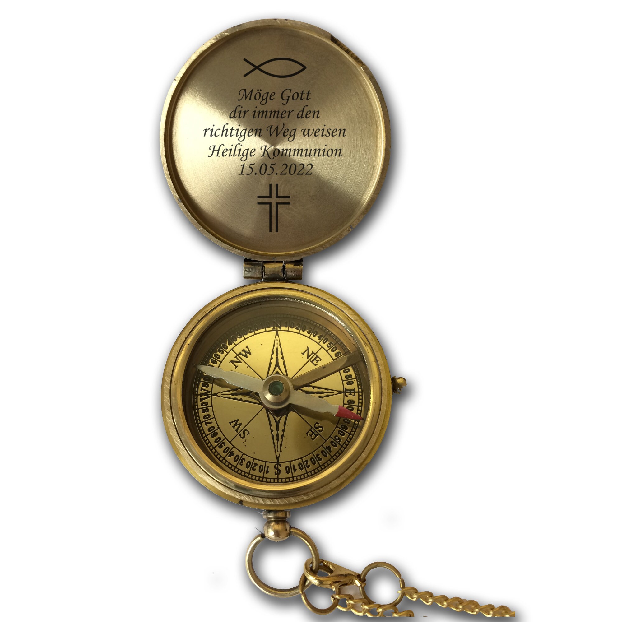 Brújula De Latón Grabada Personalizada - Regalo Para Cumpleaños, Aniversario, Viajes