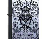 Zippo with engraving Viking Thor 39 s Hammer Odin Valhalla Skull, Original Chrome Brushed personalized with skull Personalize