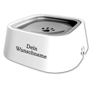 Personalized drinking bowl for dogs and cats with name, leak-proof, non-slip, pet water bowl, travel bowl, dog bowl, custom text engraving