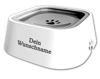 Personalized drinking bowl for dogs and cats with name, leak-proof, non-slip, pet water bowl, travel bowl, dog bowl, custom text engraving