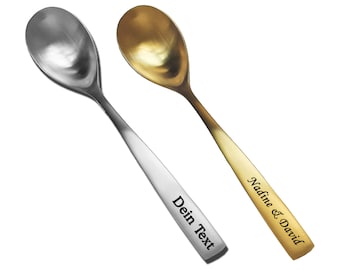 Łyżeczka z grawerunkiem, tekst wybrany w kolorze złotym lub srebrnym, Twoje imię, spersonalizowane pudełko prezentowe, świetny pomysł na prezent, grawerowana łyżka stołowa, łyżeczka do kawy