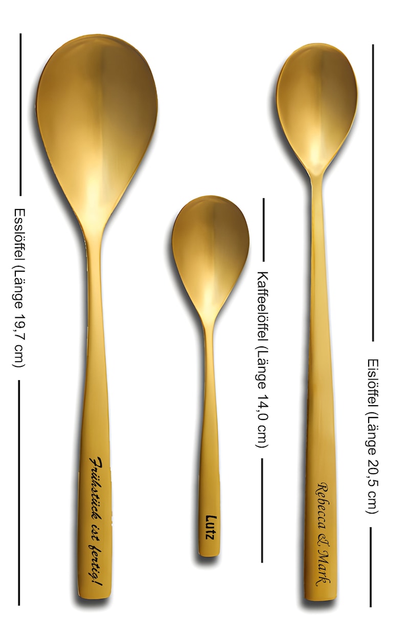 Spoon Writing Spoon With Engraving Desired Text Gold or Silver Your Name Text ...