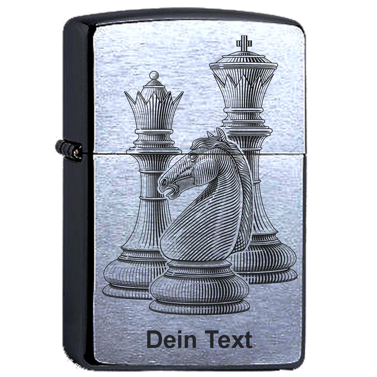 ビンテージ ZIPPO CHESS KING メタル貼り 1996年型 Chess Pieces Laser Engraving Chess Personalized With Desired Text