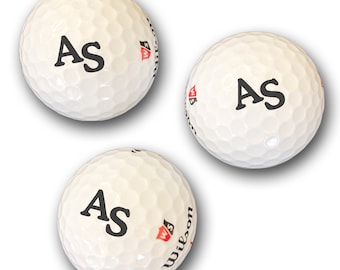 Golfball mit Gravur Initialen für Golfspieler/in Dein Text personalisiert Golfsport Wunschtext personalisieren 3 Wilson Duo Soft Golfbälle