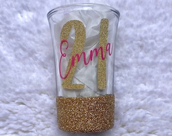 21st birthday personalized shot glass