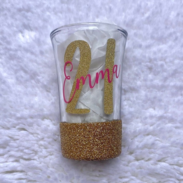 21st birthday personalized shot glass