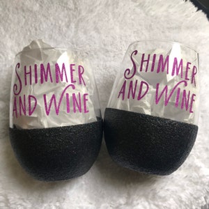 Custom Glitter Wine Glass Gift Set
