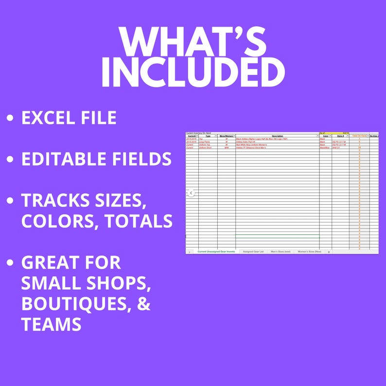 Clothing Inventory Tracker Spreadsheet - Etsy