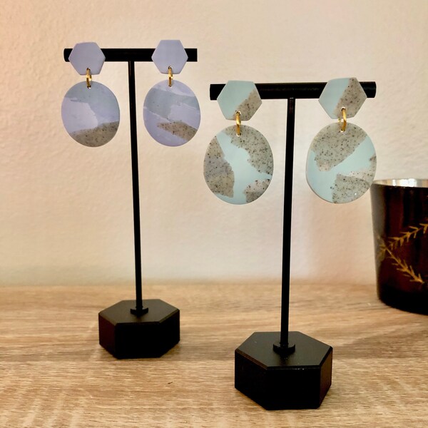 Pendientes de arcilla gema de terrazo - fresco