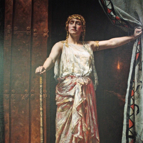 CLYTEMNESTRA John Collier:  Pre-Raphaelite Art Reproduction Poster. Ready-to-Frame Wall Art Print. Home Office Bedroom Decor. Unframed