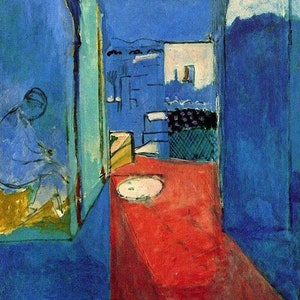 INGRESSO alla KASBAH: stampa artistica da parete senza cornice. Riproduzione di Henri Matisse. Bellissimi colori blu. Carta artistica strutturata o tela. Marocco