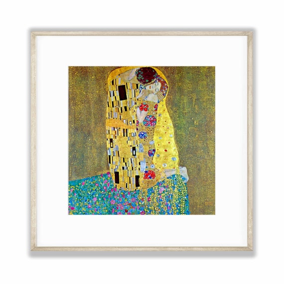 Gustav Klimt 接吻 アートプリント 約60cm x 50cm グスタフ・クリムトの「接吻」アートプリント：金と黄色の複製 - Etsy 日本
