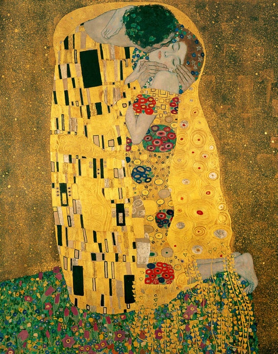 Gustav Klimt's the Kiss Art Print: Gold Home Decor - Etsy