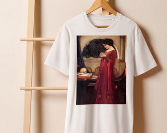 Wearable Art: THE SORCERESS Unisex Organic Ribbed-Neck T-Shirt. John William Waterhouse