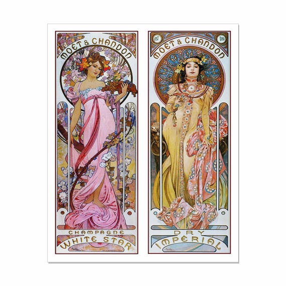 Alphonse Mucha Moet & Chandon Art Nouveau Print - Etsy