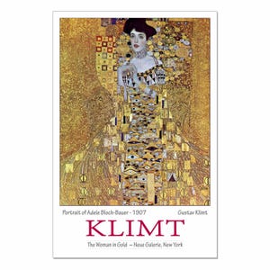KLIMT "Woman in Gold" Adele Bloch-Bauer -- Colorful Art Print 13x19" Poster