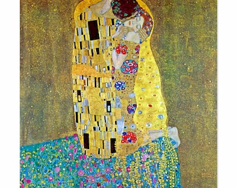 グスタフ・クリムトの「接吻」アートプリント：金と黄色の複製 - Etsy 日本