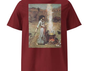 Wearable Art: The Witch & the MAGIC CIRCLE Unisex Organic Ribbed-Neck T-Shirt.  John William Waterhouse