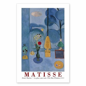 Henri Matisse LA VENTANA AZUL Impresión personalizada del cartel del arte de la pared de la exposición. Resumen de arte moderno neoimpresionista: decoración de oficina en el hogar sin marco.