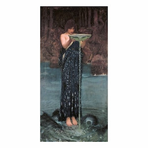 CIRCE John William Waterhouse: póster de impresión de arte famoso. Arte mural listo para enmarcar. Arte de la mitología griega. Decoración para el hogar, la oficina y el dormitorio. Papel o lienzo