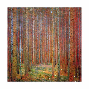 TANNENWALD - PINE FOREST by Gustav Klimt. Trees & Nature. Frameable Reproduction Art Print. Home Office Art