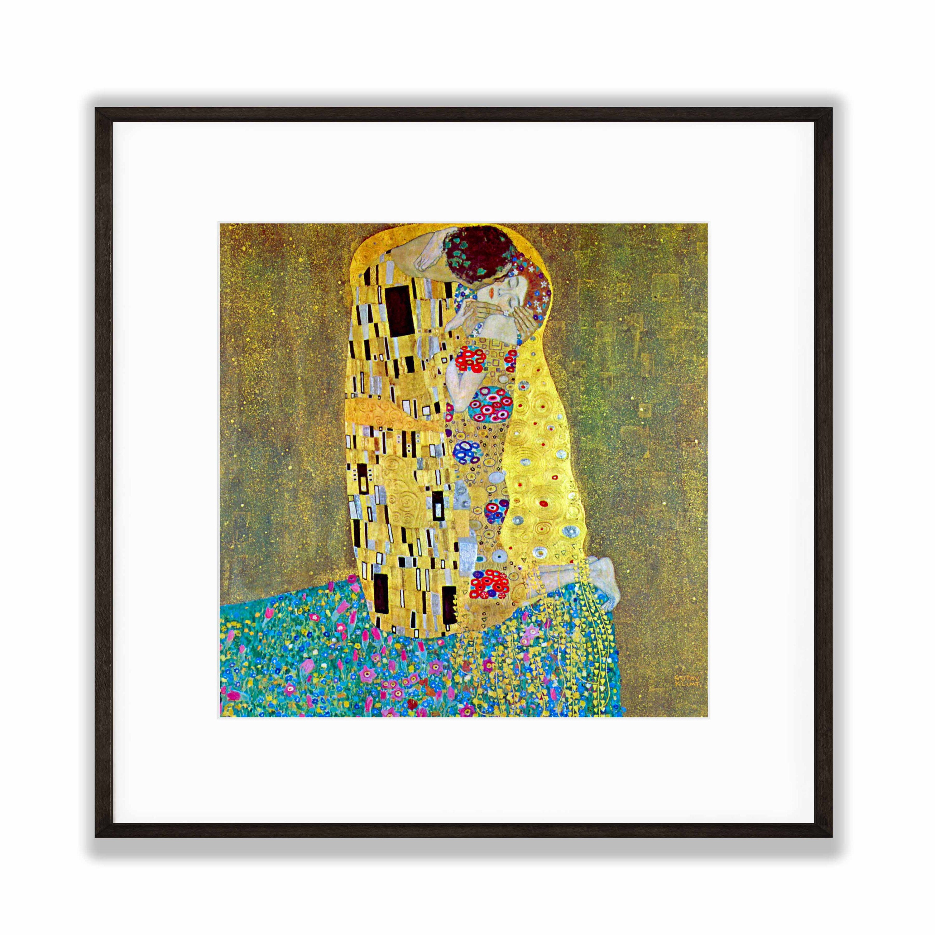 Gustav Klimt's 'the Kiss' Art Print: Gold & Yellow Reproduction - Etsy